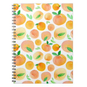 Seamless pattern with hand painted watercolor peac notebook