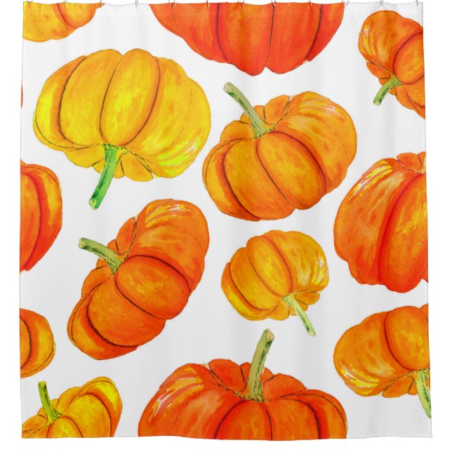 Seamless pattern with handdrawn watercolor orange  (Front)