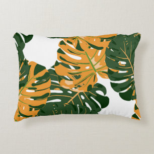 Seamless Pattern with Hawaiian Rainforest. Retro C Accent Pillow
