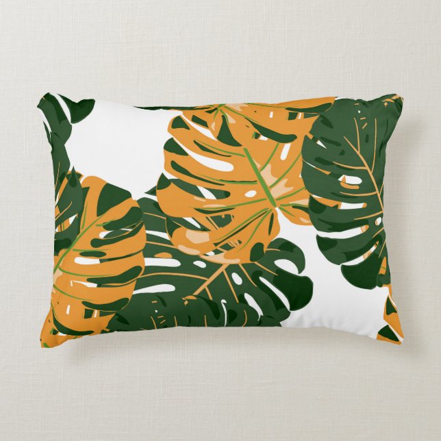 Seamless Pattern with Hawaiian Rainforest. Retro C Accent Pillow (Front)