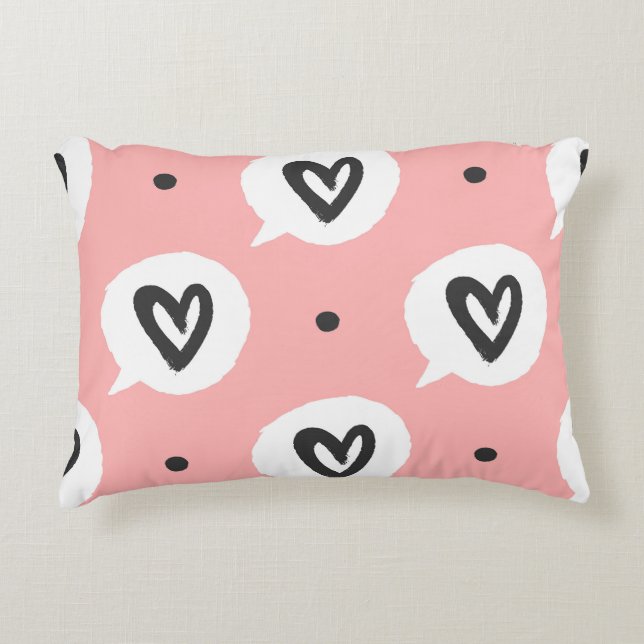 Seamless pattern with hearts. accent pillow (Front)