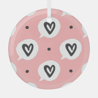 Seamless pattern with hearts. glass ornament