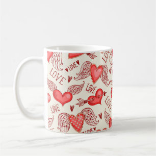Seamless pattern with hearts. Happy Valentine's Da Coffee Mug