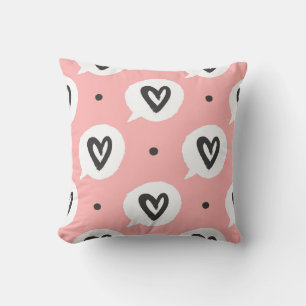 Seamless pattern with hearts. throw pillow