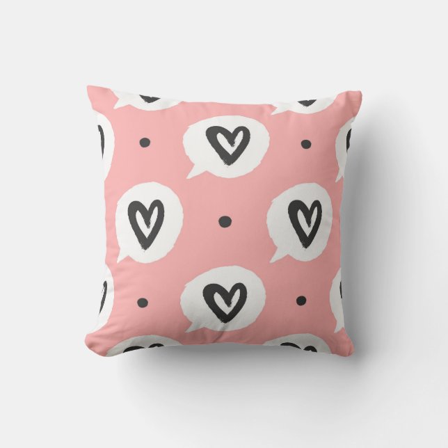 Seamless pattern with hearts. throw pillow (Front)