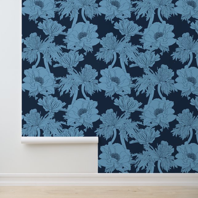 Seamless pattern with image Anemones flowers. Wallpaper (Application)