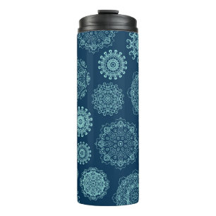 Seamless pattern with laced snowflakespattern,arab thermal tumbler