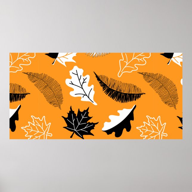 seamless pattern with leaves. Autumn collection. F Poster (Front)