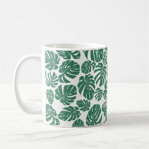 Seamless pattern with leaves of Monstera. Decorati Coffee Mug