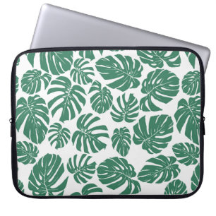 Seamless pattern with leaves of Monstera. Decorati Laptop Sleeve