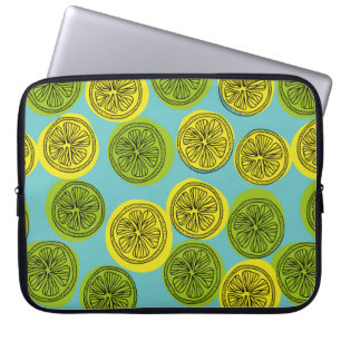 Seamless pattern with lemon slices. Vintage illust Laptop Sleeve