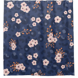 Seamless pattern with leopard skin and pink small