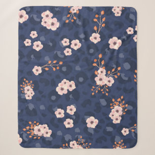 Seamless pattern with leopard skin and pink small sherpa blanket
