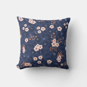 Seamless pattern with leopard skin and pink small throw pillow