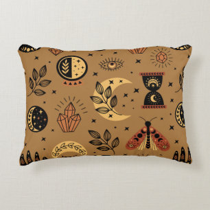 seamless pattern with magical elements accent pillow