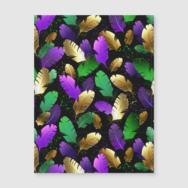 Seamless Pattern with Mardi Gras feathers (Front)