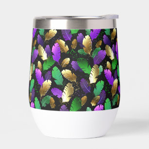 Seamless Pattern with Mardi Gras feathers