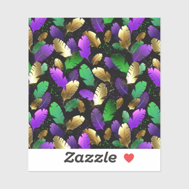 Seamless Pattern with Mardi Gras feathers (Sheet)