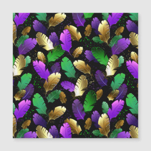 Seamless Pattern with Mardi Gras feathers