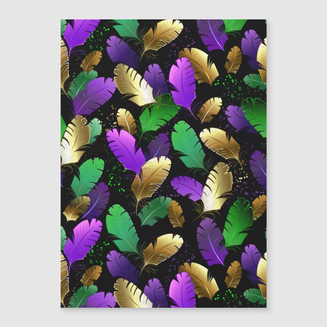 Seamless Pattern with Mardi Gras feathers (Front)