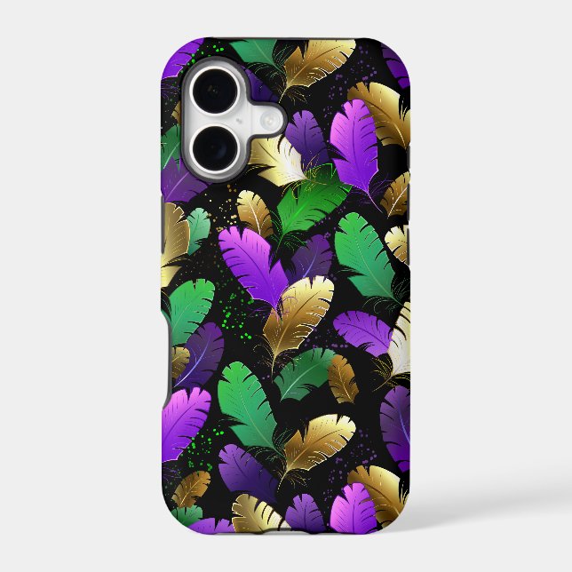 Seamless Pattern with Mardi Gras feathers (Back)