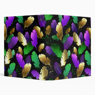 Seamless Pattern with Mardi Gras feathers Binder