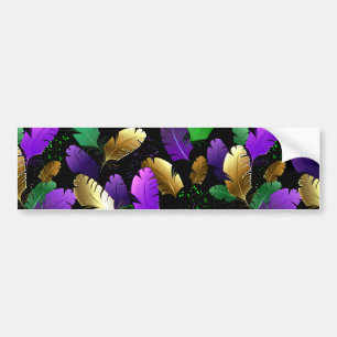 Seamless Pattern with Mardi Gras feathers Bumper Sticker
