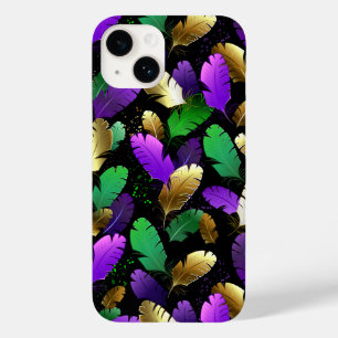Seamless Pattern with Mardi Gras feathers Case-Mate iPhone 14 Case