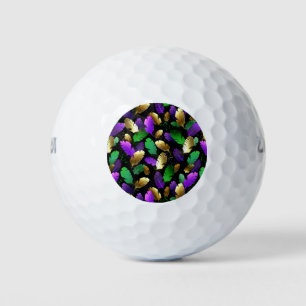 Seamless Pattern with Mardi Gras feathers Golf Balls