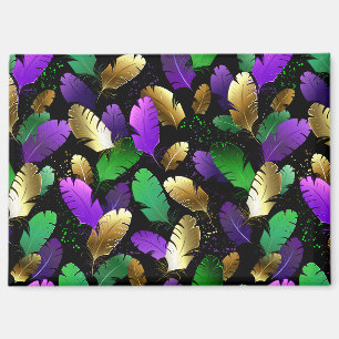 Seamless Pattern with Mardi Gras feathers Magnet