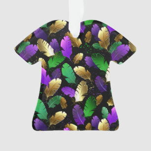 Seamless Pattern with Mardi Gras feathers Ornament