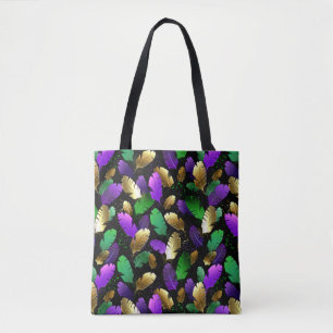 Seamless Pattern with Mardi Gras feathers Tote Bag