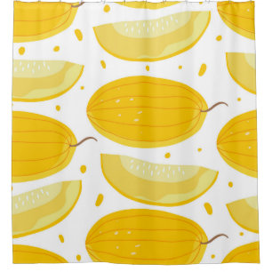 Seamless pattern with melons. Doodle fruits. Vinta