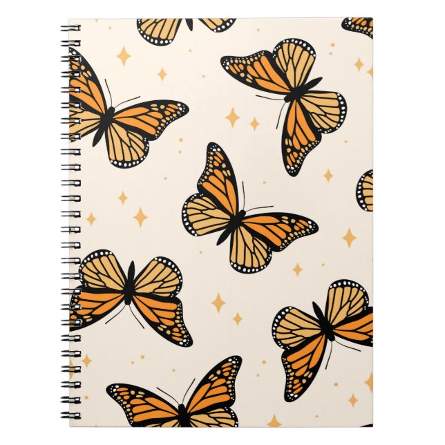 Seamless pattern with monarch butterflies. Contemp Notebook (Front)