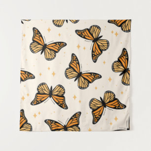 Seamless pattern with monarch butterflies. Contemp Tapestry
