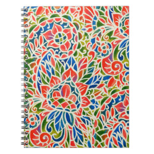 Seamless pattern with multicolor Paisley print. Ba Notebook