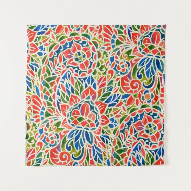 Seamless pattern with multicolor Paisley print. Ba Tapestry (Front)