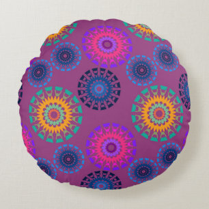 Seamless pattern with multicolored round openwork  pillow