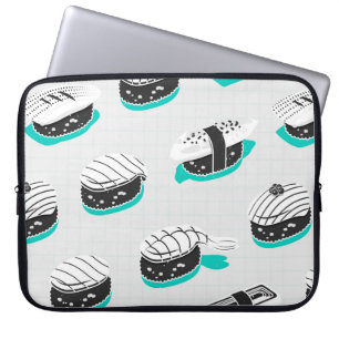 Seamless pattern with nigiri sushi laptop sleeve