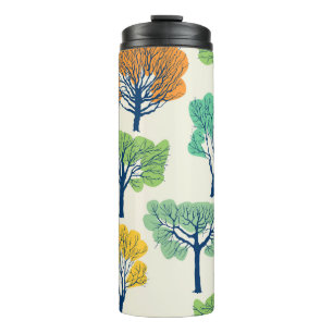 Seamless pattern with old trees thermal tumbler
