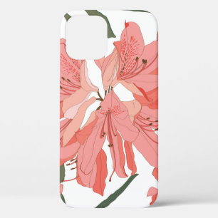 Seamless pattern with Oleander flower. Floral comp iPhone 12 Case