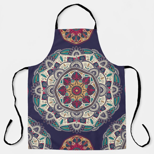 Seamless pattern with ornamental floral ethnic man apron (Front)
