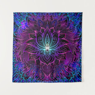 Seamless pattern with ornate Lotus flower. Ayurved Tapestry