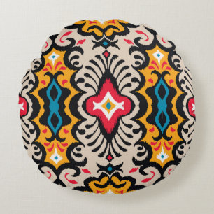 Seamless pattern with paisley ornament round pillow