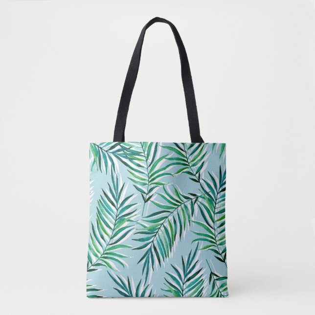 Seamless pattern with palm branches. Watercolor ha Tote Bag (Front)