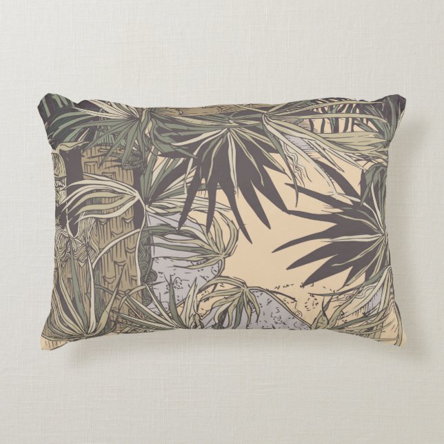 Seamless pattern with palm leaves, brightpattern,t accent pillow (Front)