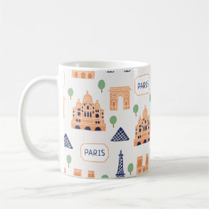 Seamless pattern with Parisian landmarks paris sig Coffee Mug