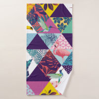 seamless pattern with Parrot, Toucans, Hummingbird