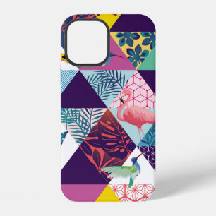 seamless pattern with Parrot, Toucans, Hummingbird iPhone 12 Case