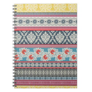 Seamless pattern with patchwork tiles. notebook